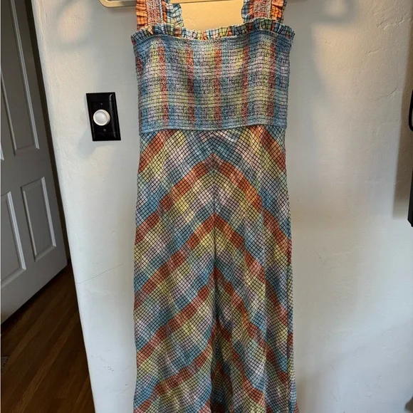 chinese dress ladies GANNI wrap seersucker checked maxi long skirt – BOREAL REBORN main image 0
